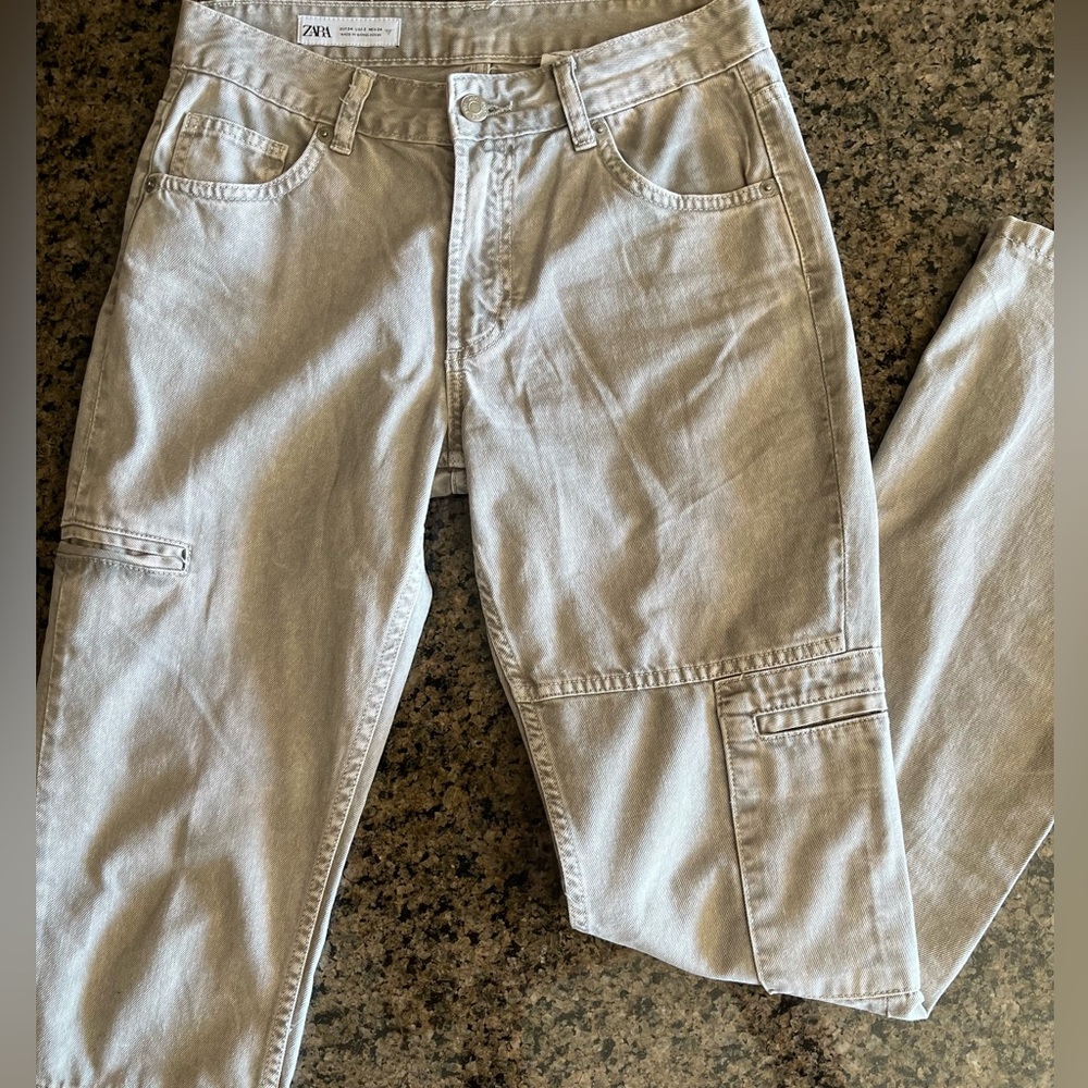 Zara Denim Cargo Pants Size 2